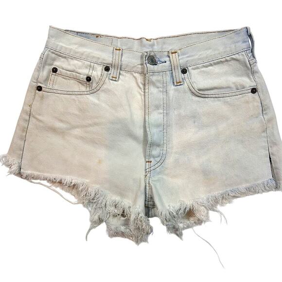 Levi's Pants - LEVIS 501 Cut Button Fly Off Summer Grunge Festival Shorts Light Raw Hem 27"